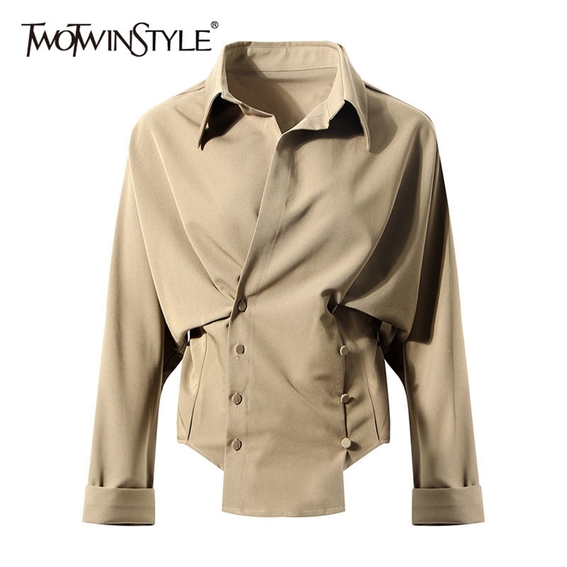 Casual Irregular Shirt For Women Lapel Long Sleeve Minimalist Solid Blouse Female Fashion Clothing Spring 210524, Black
Casual Irregular Shirt For Women Lapel Long Sleeve Minimalist Solid Blouse Female Fashion Clothing Spring 210524, Black