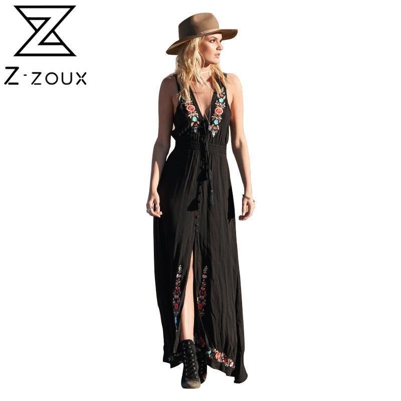 Women Dress V-neck Embroidery Print Dresses Sleeveless Plus Size Black White Long Summer Fashion 210524
Women Dress V-neck Embroidery Print Dresses Sleeveless Plus Size Black White Long Summer Fashion 210524