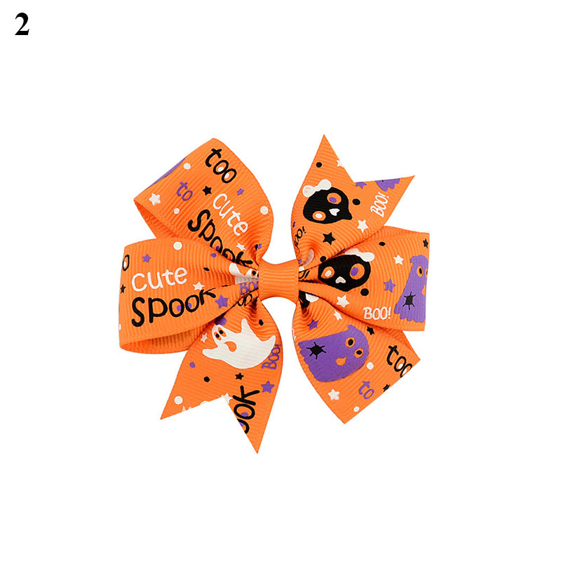 Halloween Girl Ribbed Tape Hair Clips Trick Or Treat Party Happy Halloween Party Decor For Home Halloween Gifts Bowknot Hairpin