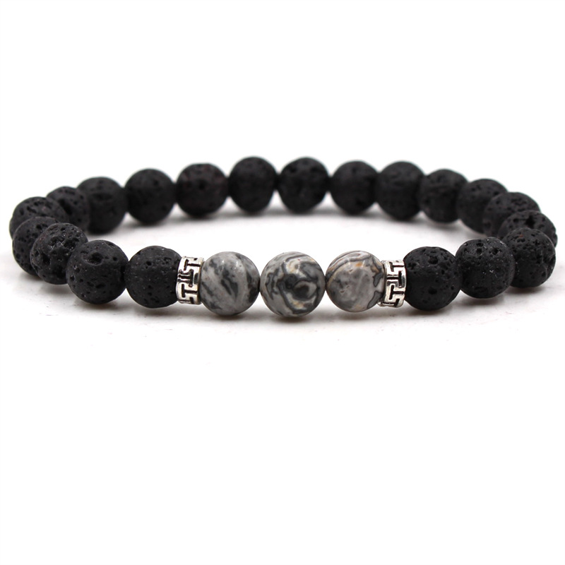 Classic Design Black Lava Stone Strands Antique Silver Alloy Spacer Bracelet Jewelry for Sale
Classic Design Black Lava Stone Strands Antique Silver Alloy Spacer Bracelet Jewelry for Sale