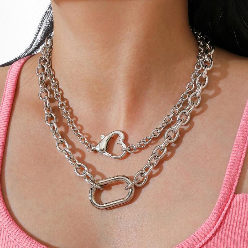 Pendant Necklaces European Fashion Heart-shaped Buckle Multi-layer Necklace Women Punk Hip-hop Locomotive Super Cool People Trend Party Jewe
Pendant Necklaces European Fashion Heart-shaped Buckle Multi-layer Necklace Women Punk Hip-hop Locomotive Super Cool People Trend Party Jewe