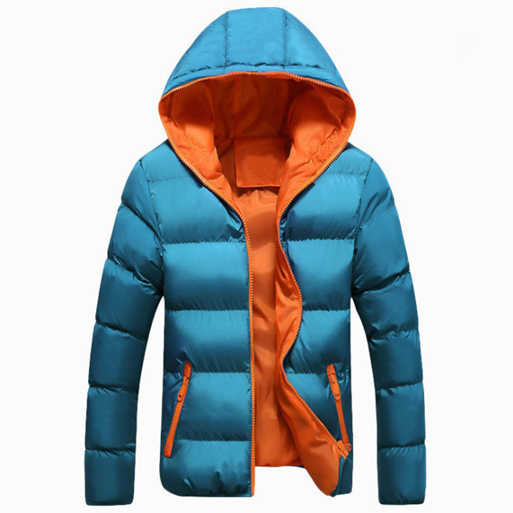 Men Winter Casual Hooded Thick Padded Jacket Zipper Slim Men And Women Coats Men Parka Outwear Warm JK18053 210518
