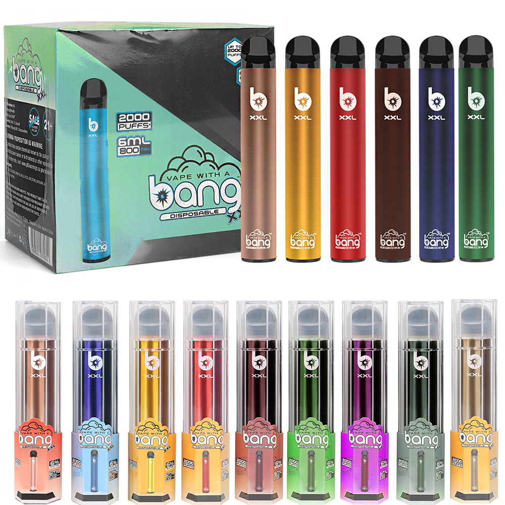 Bang XXL 2000 Puffs puff bar Disposable Vape Pen Device 800mAh Battery 6ml Pods Vapors Vape Kit Disposable E-cigarettes puffbars
Bang XXL 2000 Puffs puff bar Disposable Vape Pen Device 800mAh Battery 6ml Pods Vapors Vape Kit Disposable E-cigarettes puffbars