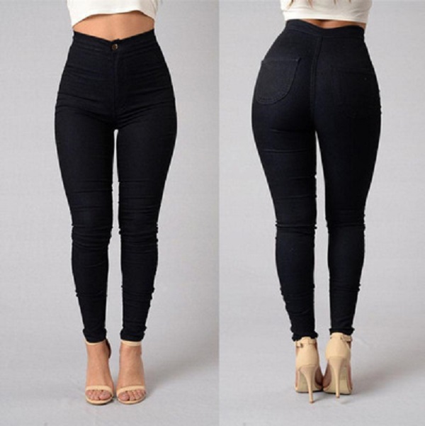 Women Stretch Jeans Denim Black White Skinny Leggings for Womens High Waist Pencil Pants Thin Trousers Plus Size S-4XL