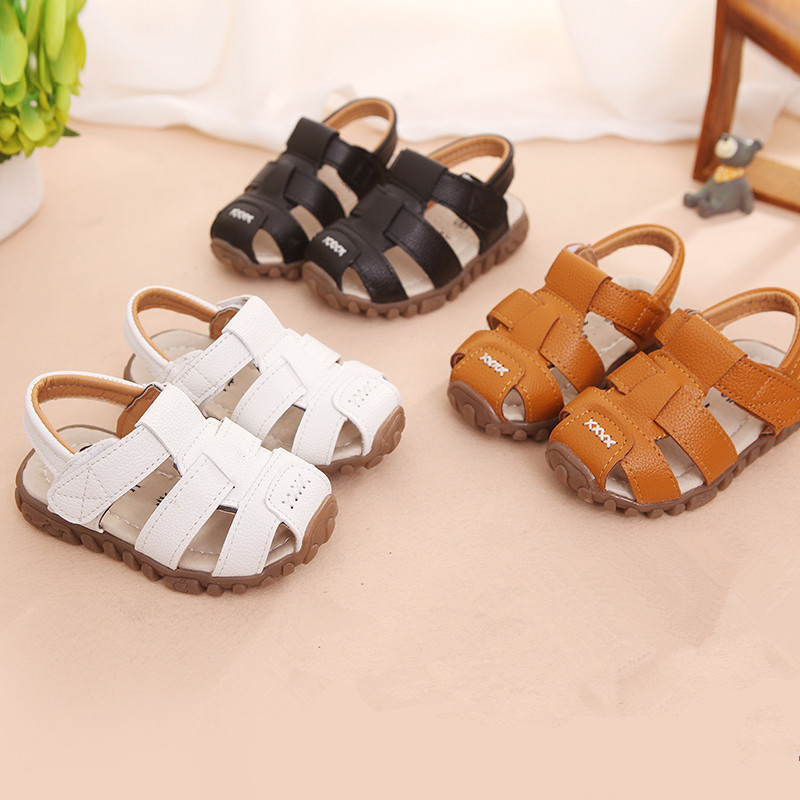 New Boys Sandals Soft Leather Closed-Toe Toddler Baby Summer Shoes Boys and Girls Children Beach Shoes Sport Kids Sandals