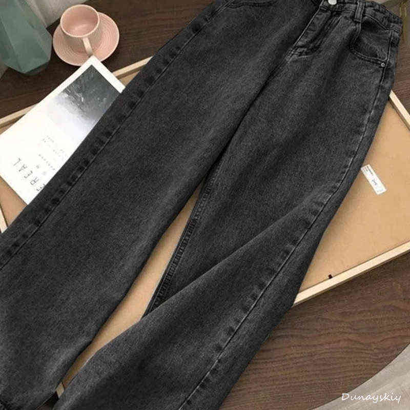 Streetwear High Waist Women's Fashion Jeans Woman Girls Women Wide Leg Pants Trousers Female Jean Femme Denim Bagge Mom Jeans 211206