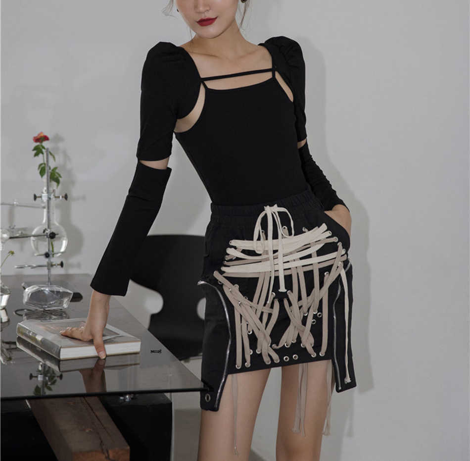 Pencil Bandage Skirt High Waist Bodycon Ladies Clothing mini Party Club Elegant s Plus Size XL 210527