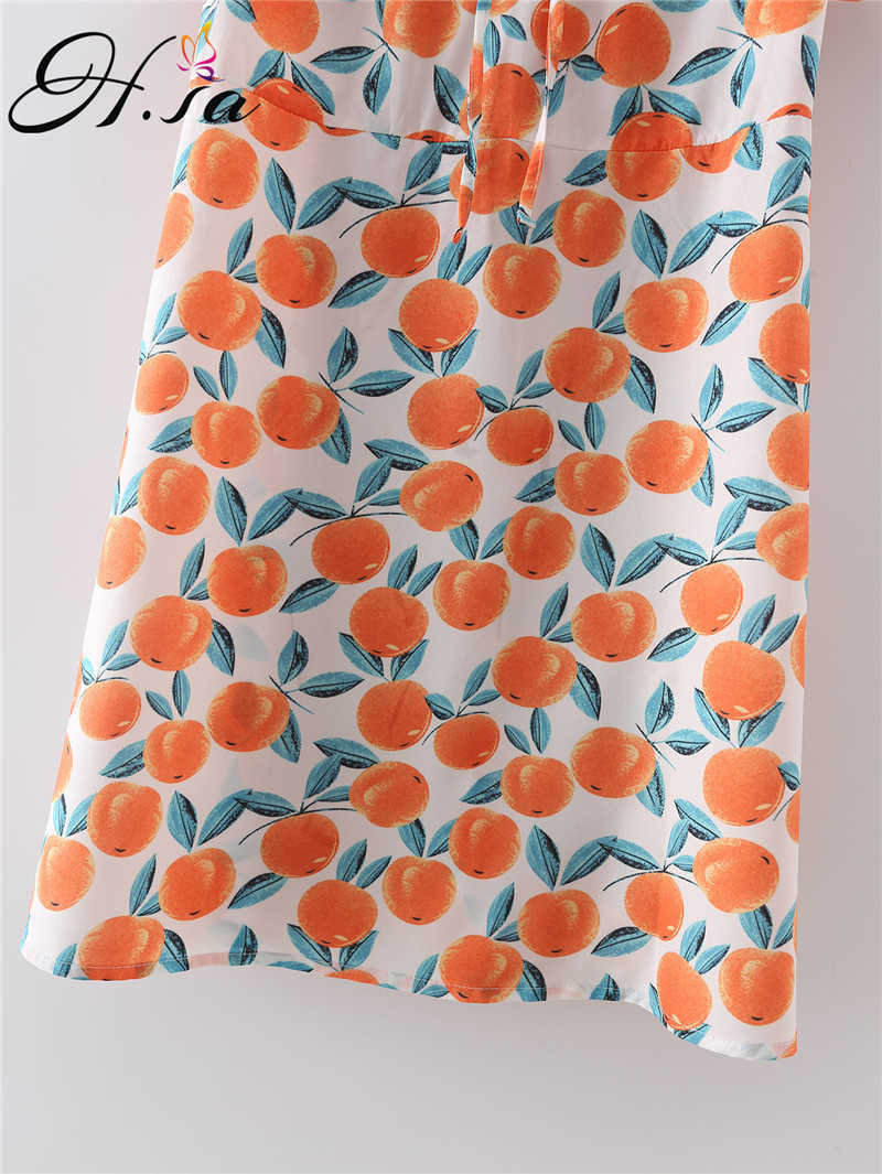 H.SA Women Summer Cute Dresses Slash Neck High Waist Short Sleeve Sweet Fruit Vestidos Casual Beach Wear Summer Mini Dress 210716