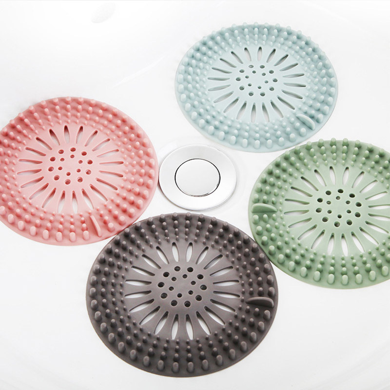 1Pcs Sink Filter Silicone Bathroom Bathtub Supplies Hair Stopper Portable Shower Drain Covers Drain Strainer Kitchen Accessories