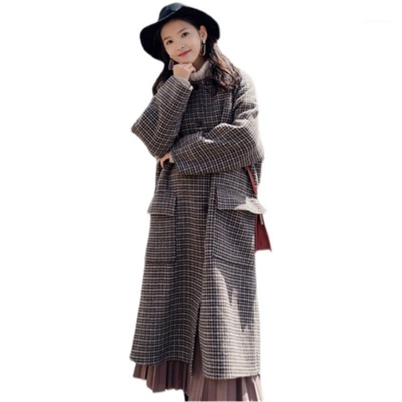 Women' Wool & Blends Winter Plaid Long Jackets Women Sleeve Casual Loose Large Size Female Woolen Coats With Belt Trendy Patted Outerwear
Women' Wool & Blends Winter Plaid Long Jackets Women Sleeve Casual Loose Large Size Female Woolen Coats With Belt Trendy Patted Outerwear