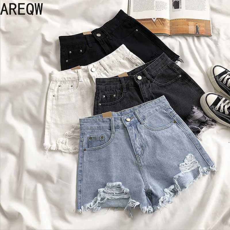 Light Denim Shorts Women High Waist Summer Korean of Loose-cut Hole Thin Ins Pats Womans Shorts Drop 210611, Black
Light Denim Shorts Women High Waist Summer Korean of Loose-cut Hole Thin Ins Pats Womans Shorts Drop 210611, Black