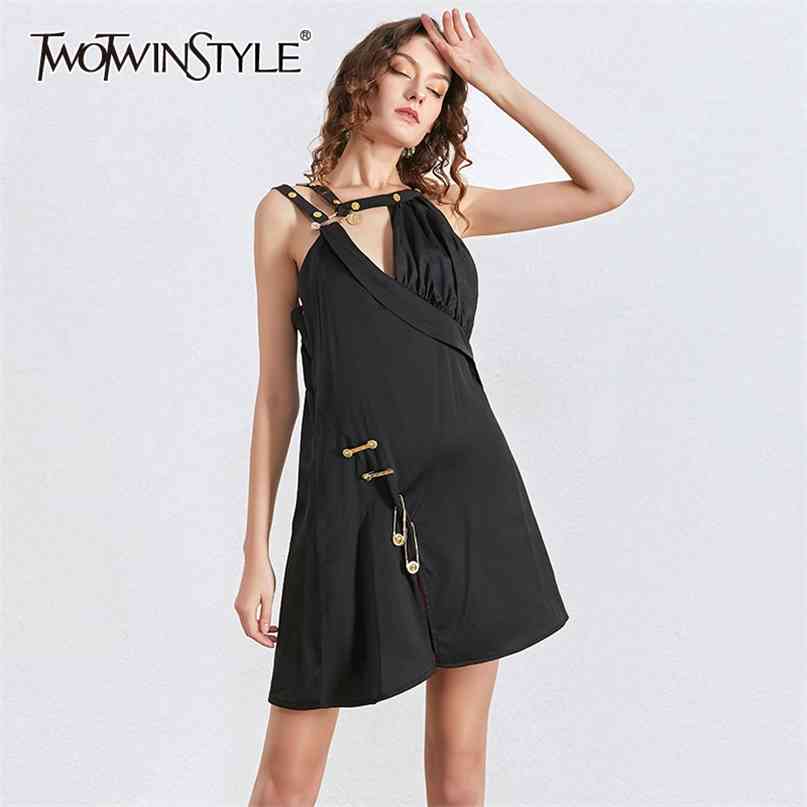Asymmetrical Patchwork Pin Party Dress Women Spaghetti Strap Off Shoulder High Waist Dresses Female Fashion Clothes 210520, Black 
Asymmetrical Patchwork Pin Party Dress Women Spaghetti Strap Off Shoulder High Waist Dresses Female Fashion Clothes 210520, Black