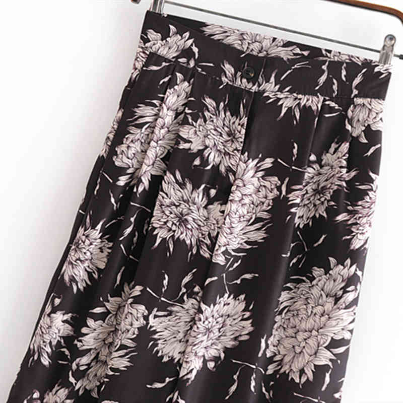 beauty Boho Style Floral Print Female Straight Pants Vintage Chic Comfortable Trousers Women Lady's Autumn Long Pant 210514