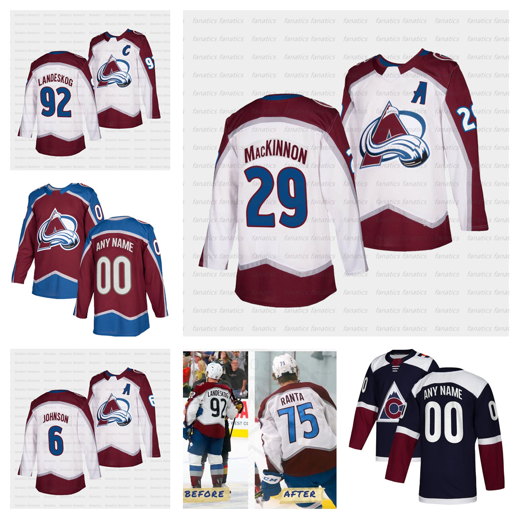 Goalie Cut 2021-22 White Colorado Avalanche 29 Nathan MacKinnon Tyson Barrie Gabriel Landeskog 8 Cale Makar Erik Johnson Sampo Ranta Mens/Wo, Black;red
Goalie Cut 2021-22 White Colorado Avalanche 29 Nathan MacKinnon Tyson Barrie Gabriel Landeskog 8 Cale Makar Erik Johnson Sampo Ranta Mens/Wo, Black;red