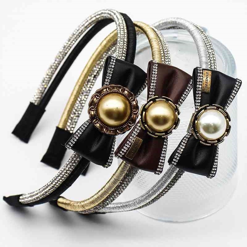 large accessories Hot selling Pearl hair versatile simple leather bow fashion Rhinestone hoop female
large accessories Hot selling Pearl hair versatile simple leather bow fashion Rhinestone hoop female