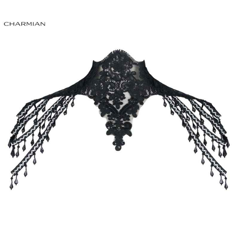 Charmian Victorian Gothic Black Lace High Neck Beaded Shoulder Chain Cape Sexy Corset Collar Shrug Jewellery Choker Accessories Bustiers & C
Charmian Victorian Gothic Black Lace High Neck Beaded Shoulder Chain Cape Sexy Corset Collar Shrug Jewellery Choker Accessories Bustiers & C