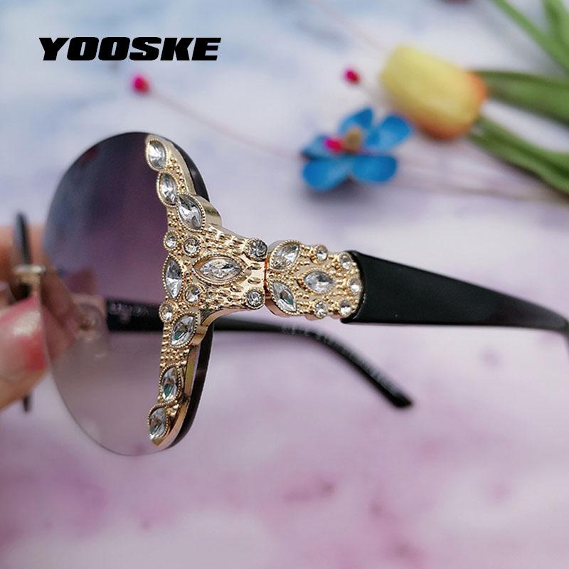 Sunglasses YOOSKE Large Frame Imitation Diamond Women Frameless Sun Glasses Female Blue Powder Color Eyewear UV400
Sunglasses YOOSKE Large Frame Imitation Diamond Women Frameless Sun Glasses Female Blue Powder Color Eyewear UV400