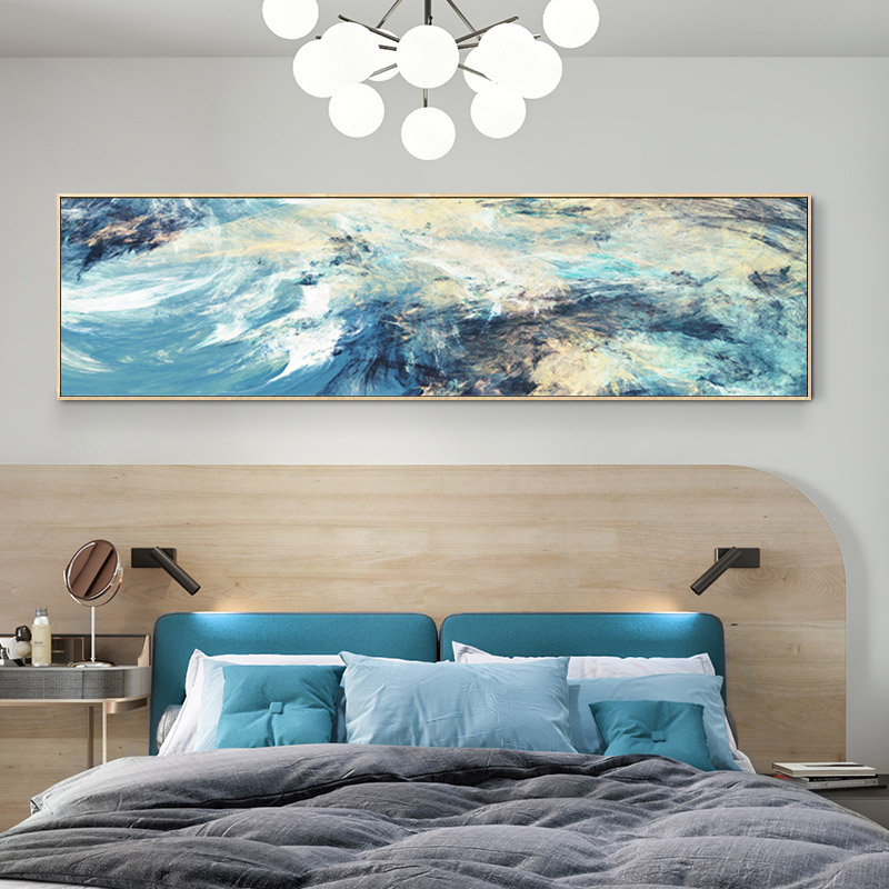 Yellow Blue Abstract Lines Paintings Modern Wall Pictures For Living Room Canvas Printings Psychedelic Nordic Posters