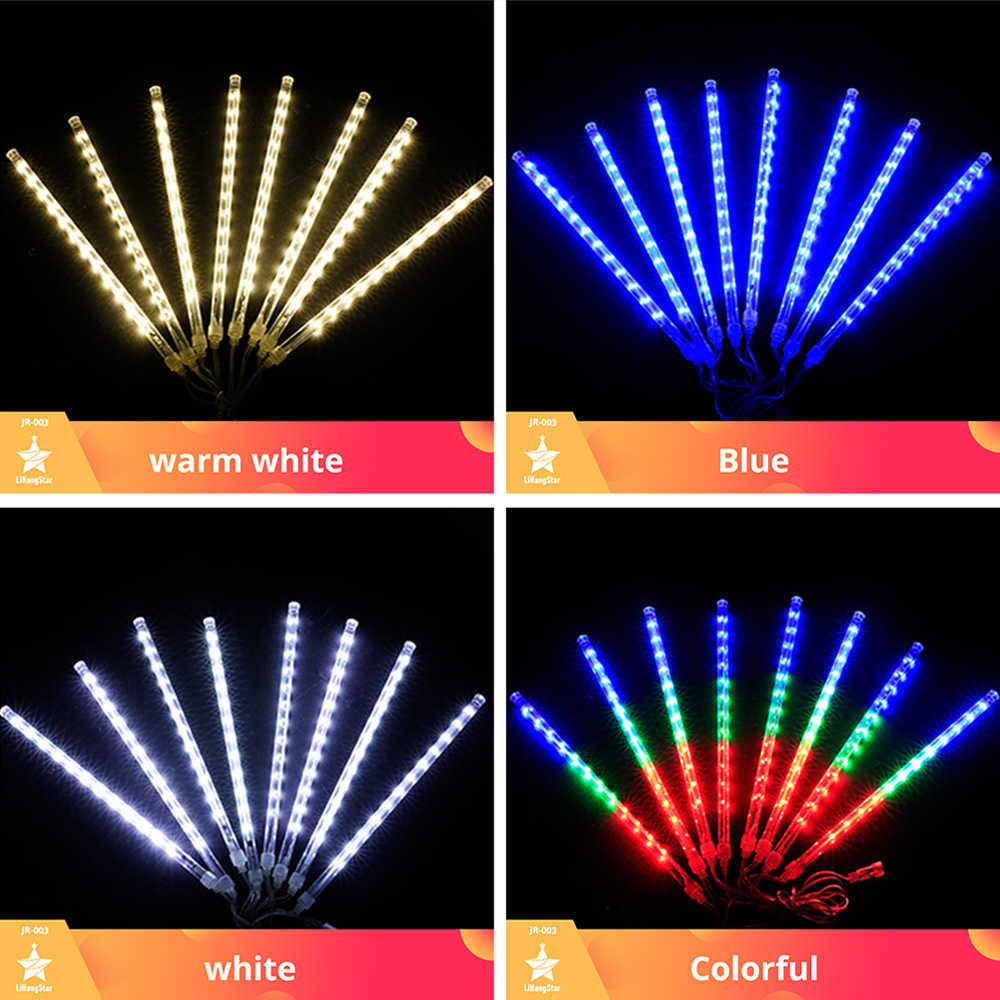 LED Meteor Shower 30CM/50CM Christmas LED String Garland Holiday Strip Light Waterproof Fairy Light for Garden Street Decoration 211015