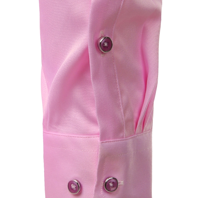 Pink Mens Dress Shirts Long Sleeve Bamboo Fiber Button Down Shirt Men Casual Slim Fit Non Iron Easy Care Wrinkle Free Shirt Male 210410