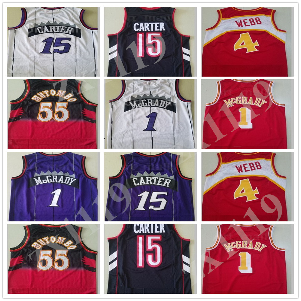 Mitchell Ness Basketball Spud Webb Jersey Men 4 Tracy McGrady 1 Vince Carter 15 Dikembe Mutombo 55 Red Purple White Black Throwback Vintage, As pic 
Mitchell Ness Basketball Spud Webb Jersey Men 4 Tracy McGrady 1 Vince Carter 15 Dikembe Mutombo 55 Red Purple White Black Throwback Vintage, As pic