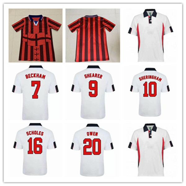1998 Retro version Home Soccer Jerseys 98 World Cup Away #7 BECKHAM #9 SHEARER SHERINGHAM OWEN Football Shirt uniform, 1998 home white
1998 Retro version Home Soccer Jerseys 98 World Cup Away #7 BECKHAM #9 SHEARER SHERINGHAM OWEN Football Shirt uniform, 1998 home white