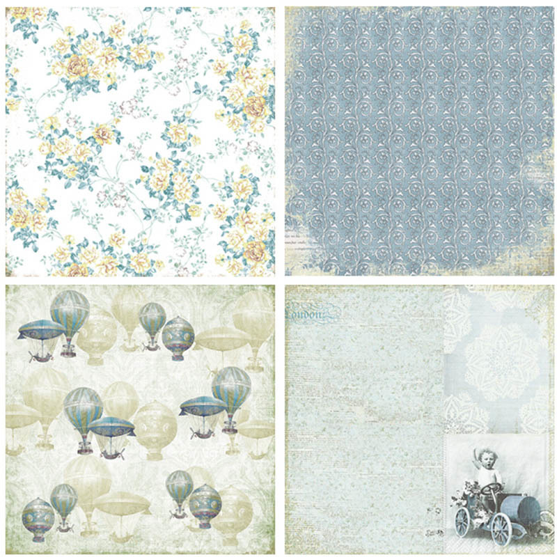 Scrapbooking Paper Single-side Printed Craft Gift Wrapping Papers Nostalgia Background Pad Handmade DIY Decorative