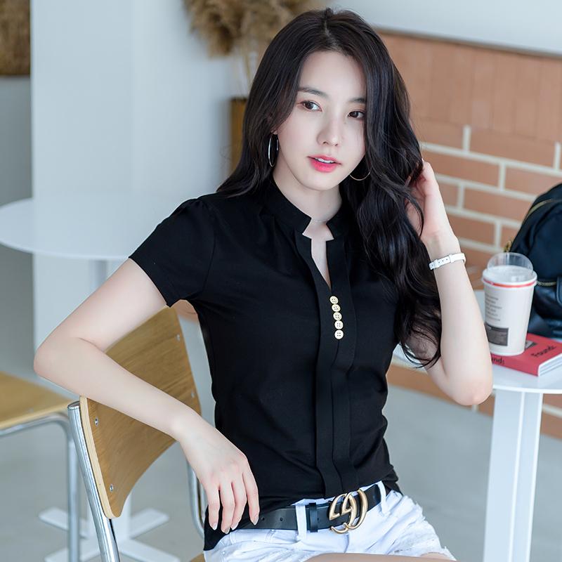 Spring And Summer Korean Fashion Ins Super Fire Short-sleeved T-shirt Female Bead Buttons High Sense Women, White
Spring And Summer Korean Fashion Ins Super Fire Short-sleeved T-shirt Female Bead Buttons High Sense Women, White