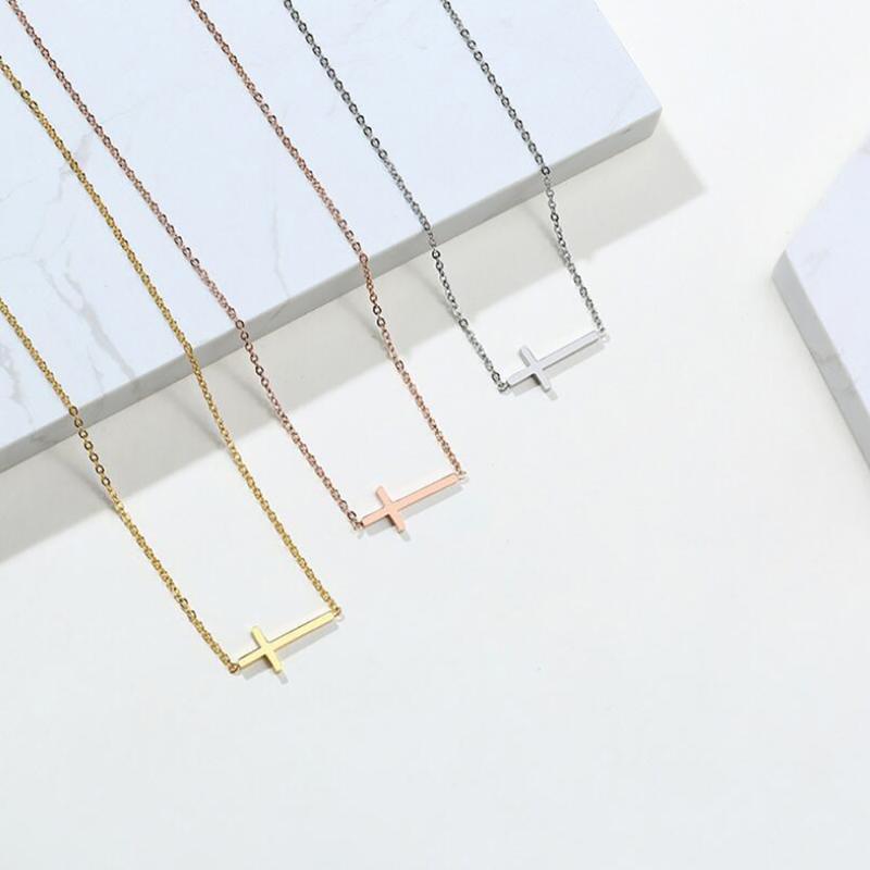 Chains Stainless Steel Minimalist Horizontal Gold Cross Pendant Necklace Women Delicate Jewelry Gift For Him With Chain
Chains Stainless Steel Minimalist Horizontal Gold Cross Pendant Necklace Women Delicate Jewelry Gift For Him With Chain