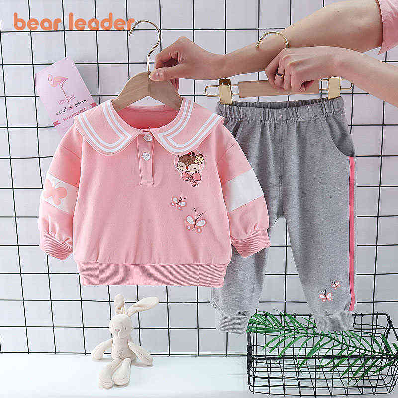 Bear Leader Kids Girls Sweet Princess Clothing Sets Spring Autumn Newborn Cartoon Tops Pants Outfit Children Casual Cute Clothes Y220310