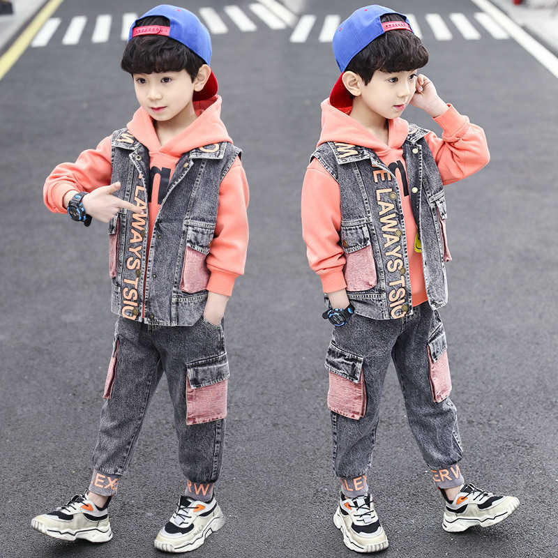 Children's wear children's suit boys 2021 autumn new trendy clothes 10 sweaters big children's jeans fashion three piece set 12 years old, Grey two piece set
Children's wear children's suit boys 2021 autumn new trendy clothes 10 sweaters big children's jeans fashion three piece set 12 years old, Grey two piece set