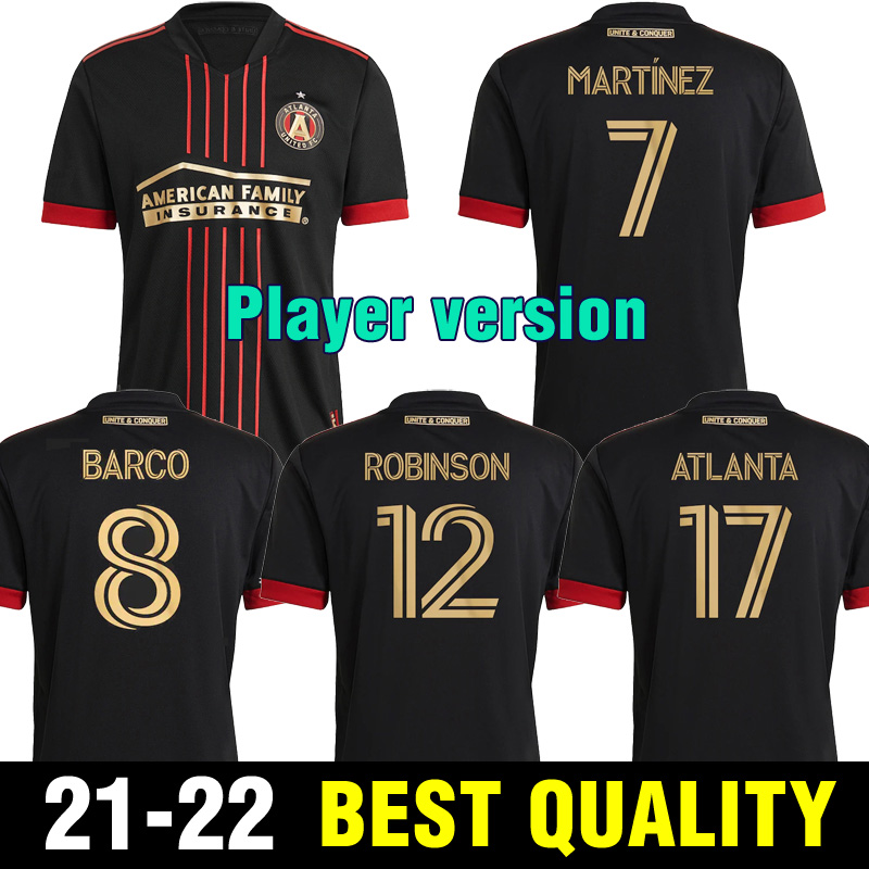 21 22 23 player version MLS Atlanta United FC Soccer Jerseys 2022 Away Black Maillots de foot MARTíNEZ BARCO ROBINSON DAMM Football shirt
21 22 23 player version MLS Atlanta United FC Soccer Jerseys 2022 Away Black Maillots de foot MARTíNEZ BARCO ROBINSON DAMM Football shirt