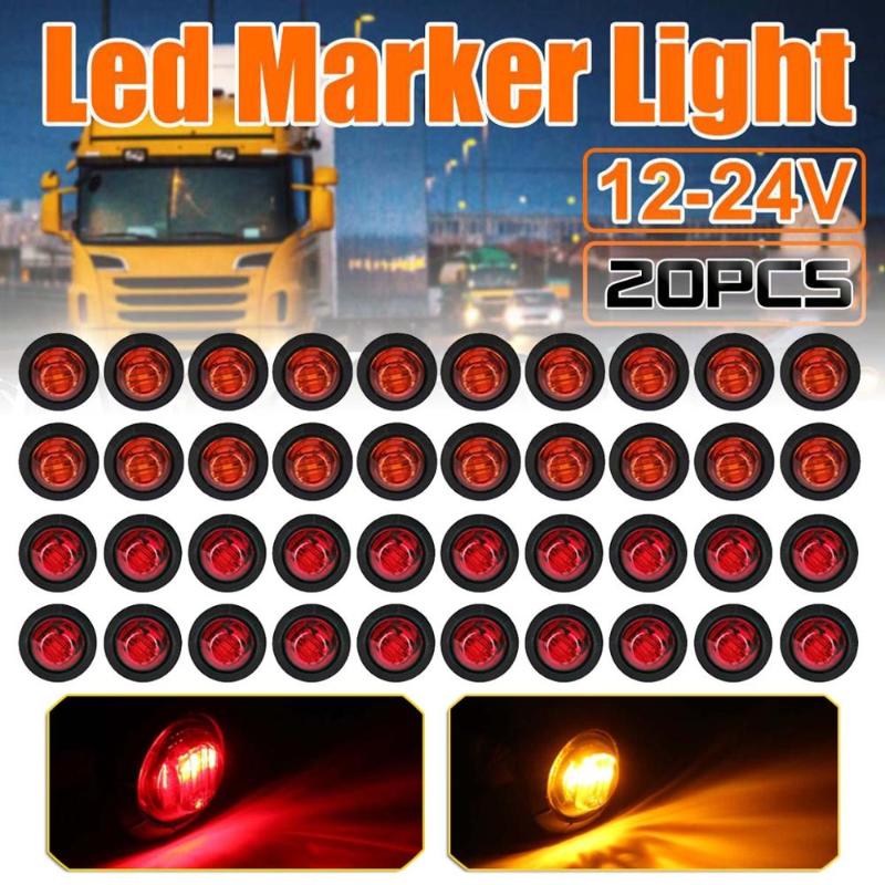 Car Headlights 20 Pcs Smoked Round Side Marker Lights 3/4"LED Light Truck Trailer Amber Red For PC Lens Silicone Base
Car Headlights 20 Pcs Smoked Round Side Marker Lights 3/4"LED Light Truck Trailer Amber Red For PC Lens Silicone Base