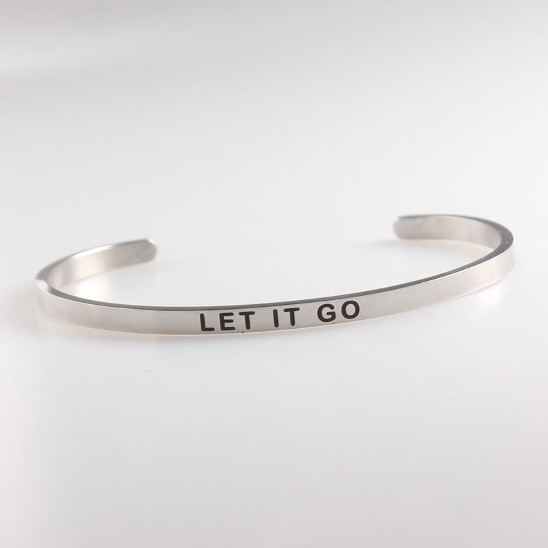 Bangle Arrival 316L Stainless Steel Engraved LET IT GO Bracelets Inspirational Positive Quote Cuff Mantra & Bangles
Bangle Arrival 316L Stainless Steel Engraved LET IT GO Bracelets Inspirational Positive Quote Cuff Mantra & Bangles