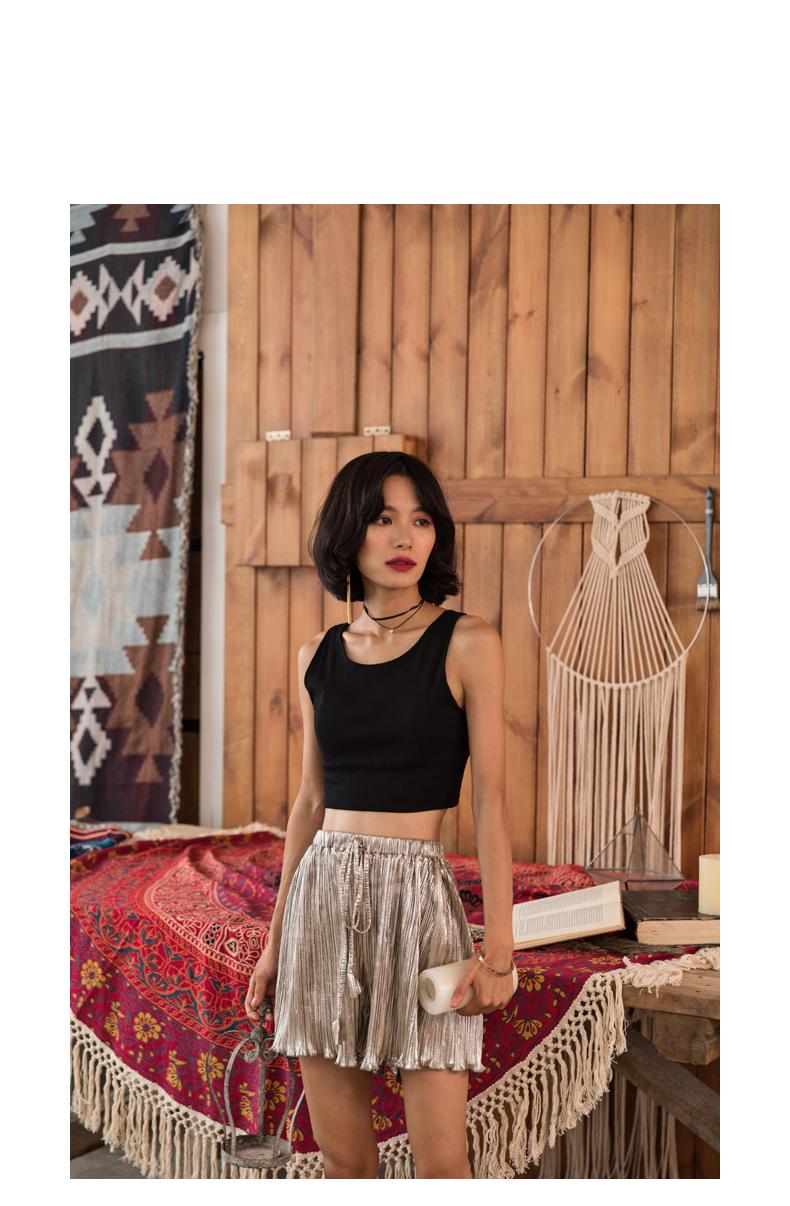 Spring And Summer Bohemian Seaside Beach Large Size Pleated Fashion Shorts Skirt Loose High Waist Wide Leg Women's