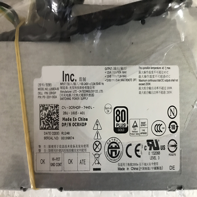 Computer Power Supplies New PSU For Dell 9010 9020 2330 200W L200EA-01 F200EU-01 D200EU-00 F200EA-01 VVN0X CRHDP RYK84