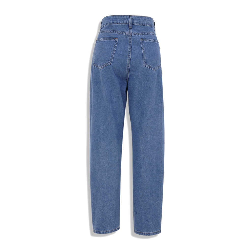 Womens Cartoon Jeans Spring Women Printed Casual Trousers Long Pant Single Breasted Vintage Female Hight Waist Denim 210922