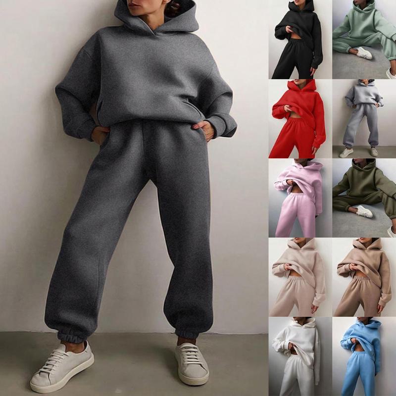 Women's Two Piece Pants 2022 Autumn Winter Set Women Casual Fleece Warm Solid Oversized Hooded Tracksuit Female Long Sleeve Sport Hoodie Sui, White
Women's Two Piece Pants 2022 Autumn Winter Set Women Casual Fleece Warm Solid Oversized Hooded Tracksuit Female Long Sleeve Sport Hoodie Sui, White