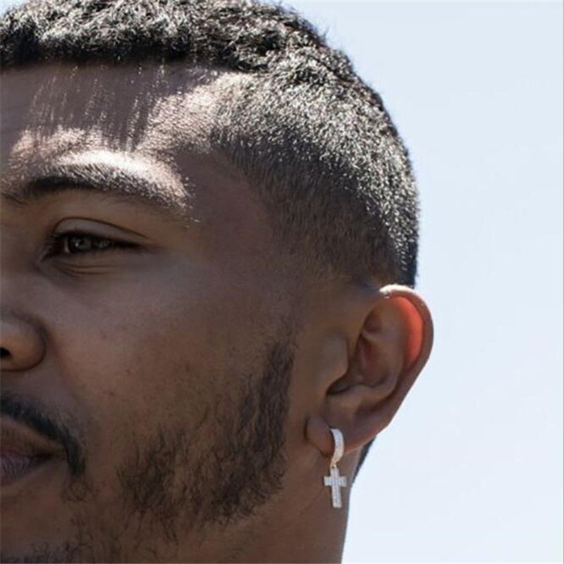 Hip Hop Cross Dangle Earrings: Vintage Sterg Sier & Gold Fill Pave White Sapphire CZ Dia Gemstone Bridal Wedding Drop Earrings for Women, 2024