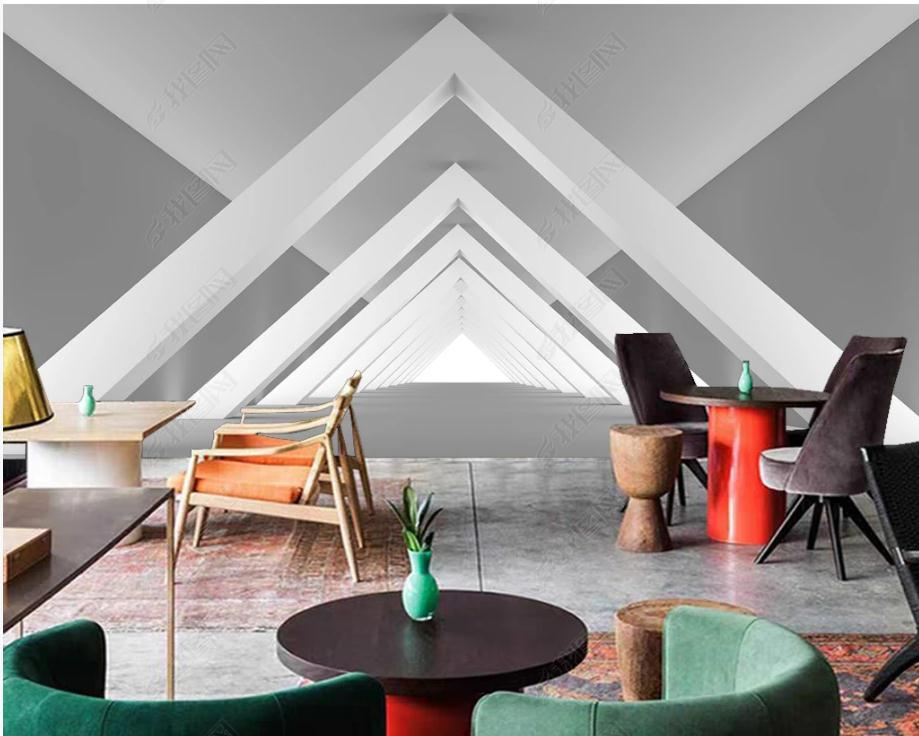 3d customized wallpaper Building extension space 3d stereo background wall modern wallpaper for living room