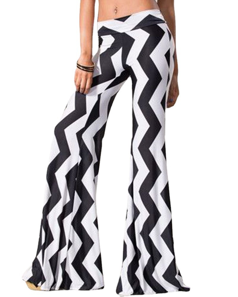 Women Pants Capris Printed Wide Leg Fashion Loose High Waist Trousers Plus Size Long Summer Beach 210513