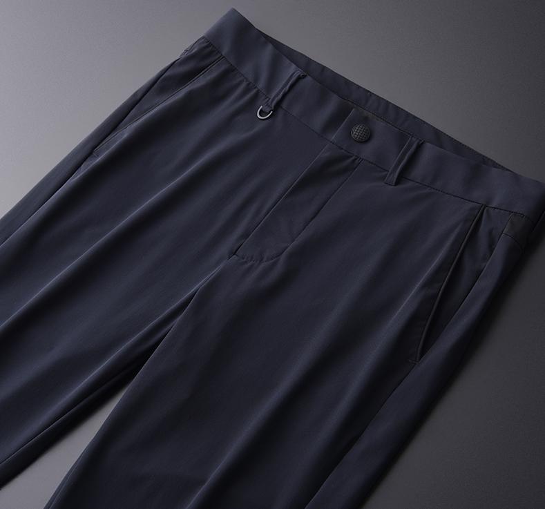 Suit Luxury Summer Soft Silky Fabric Solid Color Skinny Men Casual Pants Hight Quality Slim Fit Man Trousers Men's