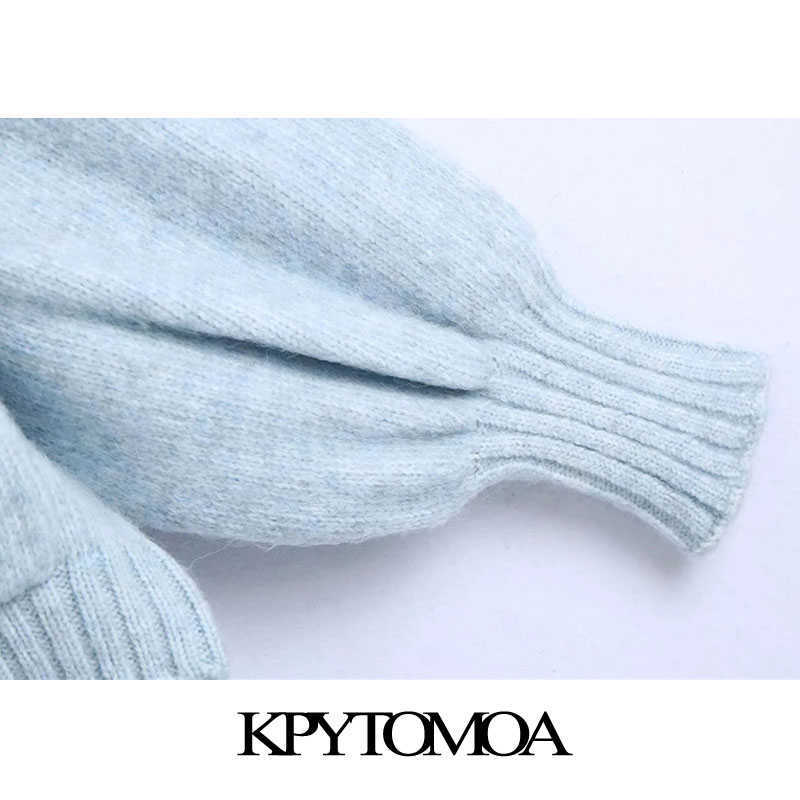 KPYTOMOA Women Fashion Buttons Loose Knitted Cardigan Sweater Vintage Long Sleeve Pockets Female Outerwear Chic Tops 210918