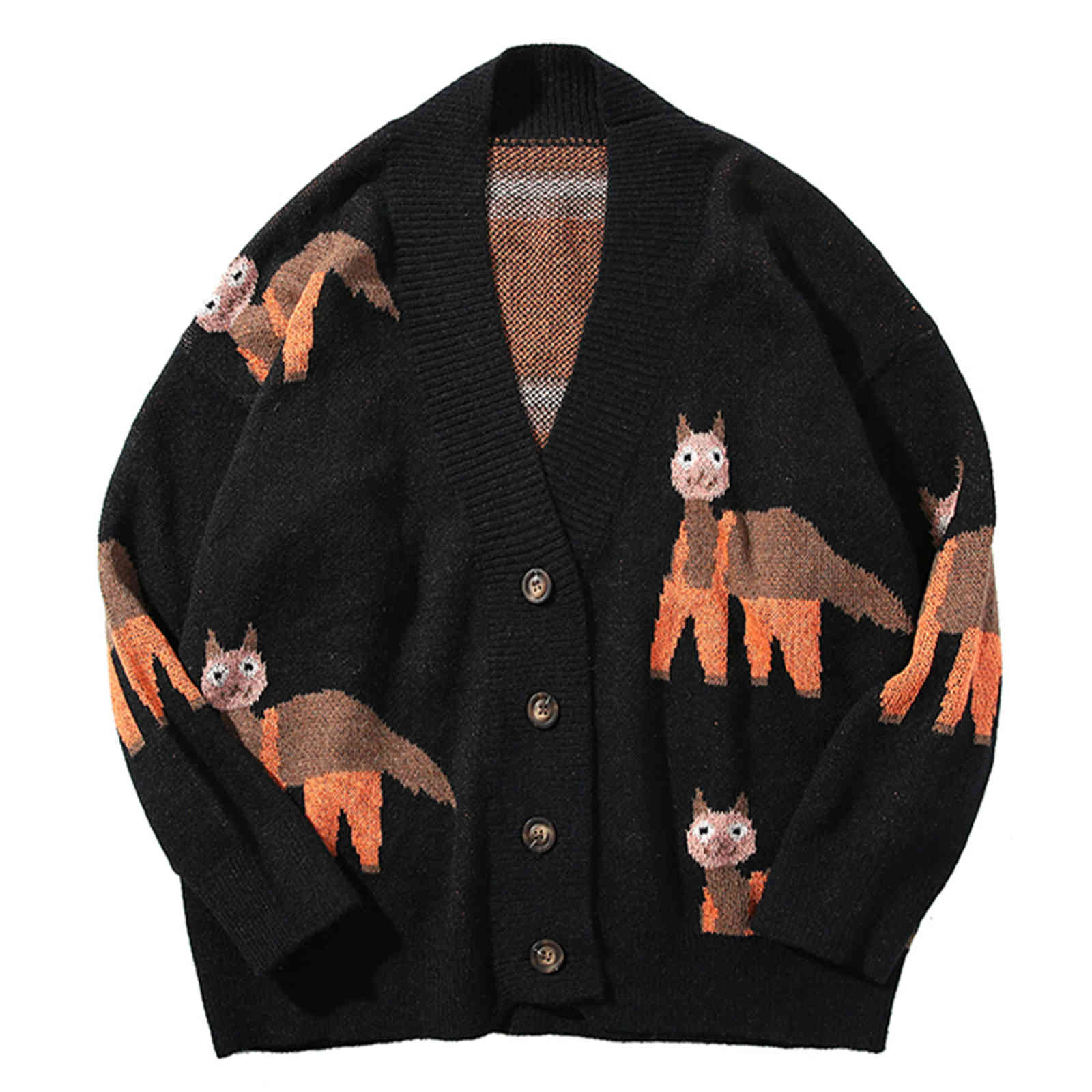 men's sweaters lacible hip hop knitted vintage alpaca pattern harajuku oversize streetwear loose cardigan pullover xmok, White;black
men's sweaters lacible hip hop knitted vintage alpaca pattern harajuku oversize streetwear loose cardigan pullover xmok, White;black