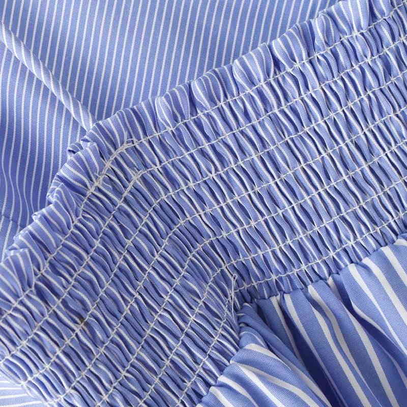 Fashion Women Flower embroidery stripe Sling large swing Dresses Summer style Casual sexy Dress Womens Clothing D952 210430Z