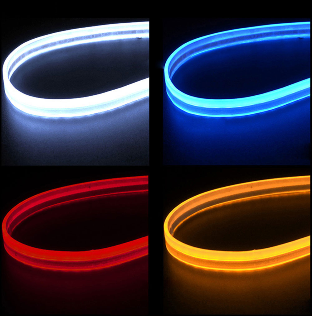 Led DRL Car Daytime Running Lights 60cm Flexible Waterproof Auto Turn Signal Yellow Brake Side Headlights Light