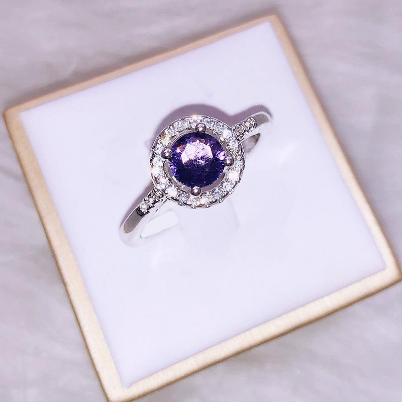 Cluster Rings Classic Round Purple Crystal Open Ring Elegant Temperament Female Romantic Birthday Gift
Cluster Rings Classic Round Purple Crystal Open Ring Elegant Temperament Female Romantic Birthday Gift