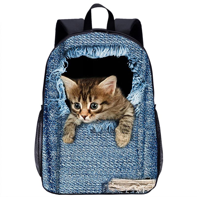 School Bags Cute Kitten Cat Children's Bag 17 Inch 3D Print Picture Kids Backpack Teenager Student Boys Girls
School Bags Cute Kitten Cat Children's Bag 17 Inch 3D Print Picture Kids Backpack Teenager Student Boys Girls