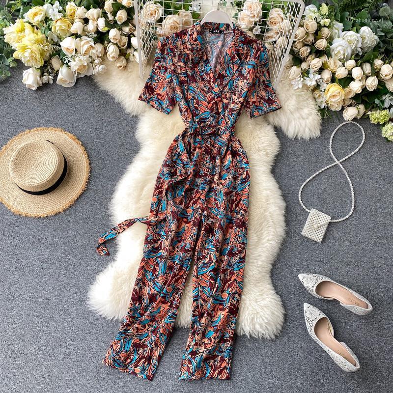 Women's Jumpsuits & Rompers 2021 Notched Neck Slim Floral Print Summer Full Length Bandage Jumpsuit Women Elegant Office Playsuit Tie Romper, Hong lan
Women's Jumpsuits & Rompers 2021 Notched Neck Slim Floral Print Summer Full Length Bandage Jumpsuit Women Elegant Office Playsuit Tie Romper, Hong lan