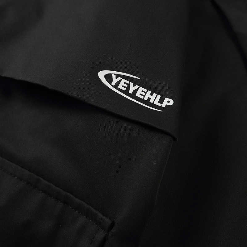 Japanese Kimono Jacket Zipper Pockets Hip Hop Men Black Jacket Streetwear Harajuku Japan Style Cardigan Jacket Kimono 210818